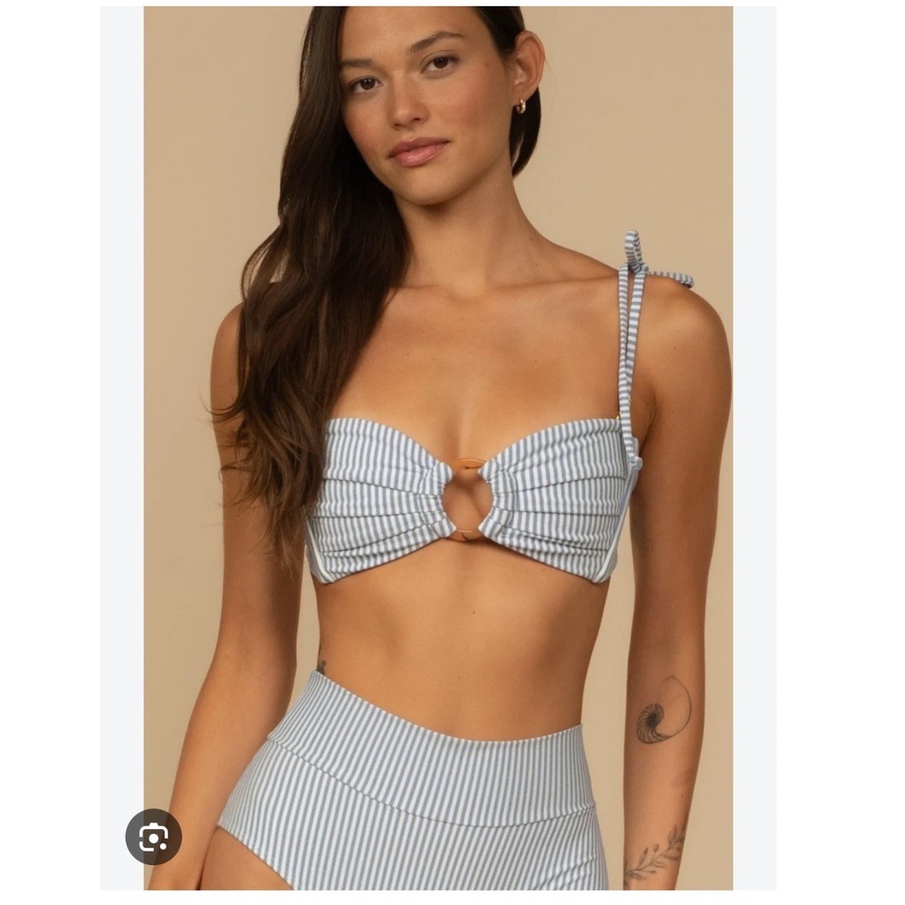Montce Classic Blue Stripe Tori Bikini Medium NWT